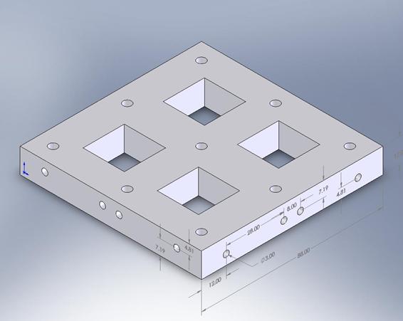 SolidWorks rendering of modular reaction blocks